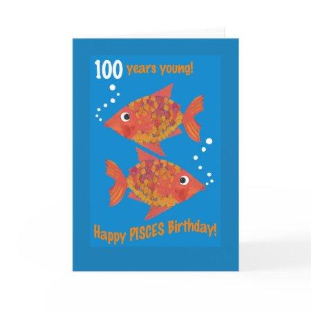 Fun Goldfishes Pisces 100th  Card